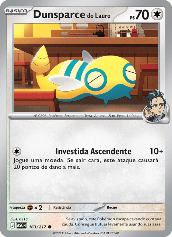 Dunsparce do Lauro, carta 163 da expansão Heróis Excelsos