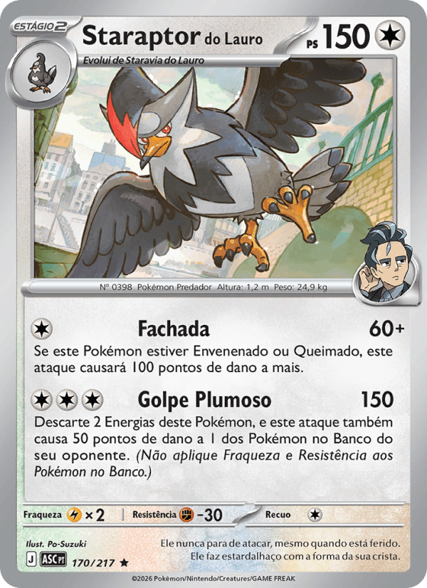Staraptor do Lauro, carta 170 da expansão Heróis Excelsos