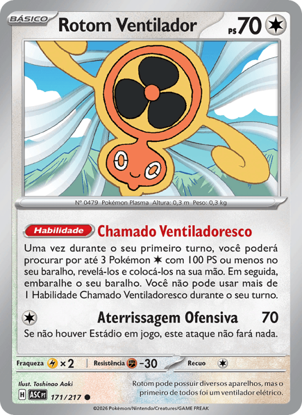 Rotom Ventilador, carta 171 da expansão Heróis Excelsos
