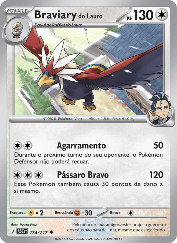 Braviary do Lauro, carta 174 da expansão Heróis Excelsos