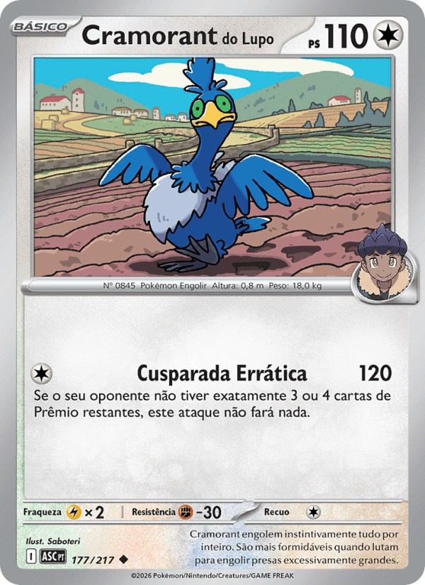 Cramorant do Lupo, carta 177 da expansão Heróis Excelsos