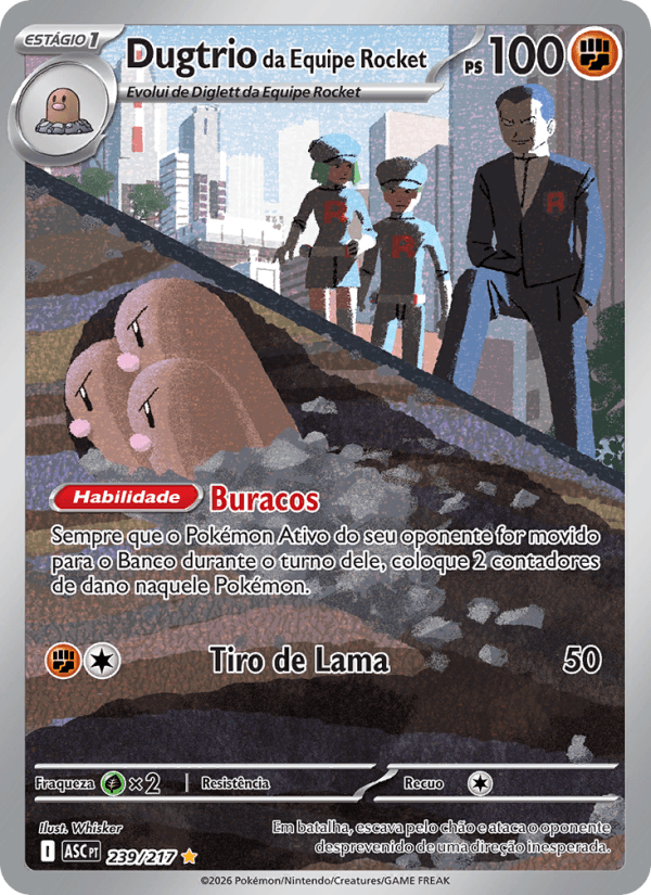 Dugtrio da Equipe Rocket, carta 239 da expansão Heróis Excelsos