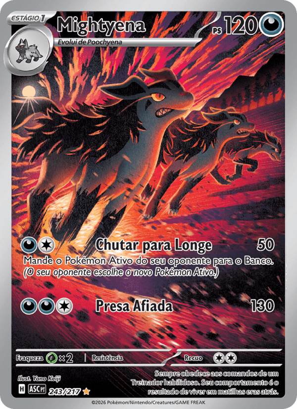 Mightyena, carta 243 da expansão Heróis Excelsos