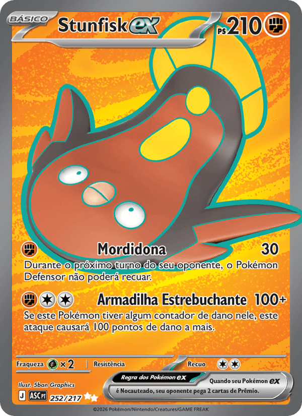 Stunfisk ex, carta 252 da expansão Heróis Excelsos