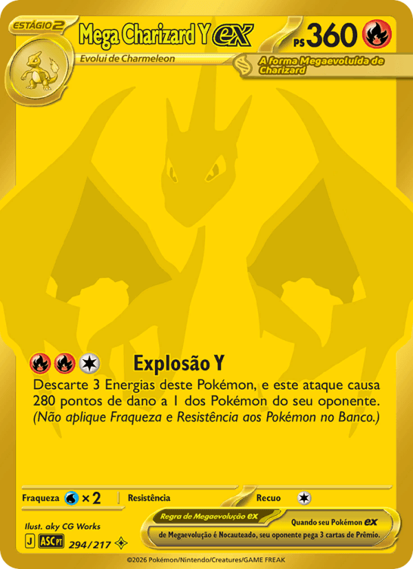 Mega Charizard Y ex, carta 294 da expansão Heróis Excelsos