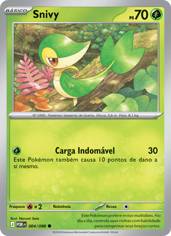 Snivy, carta 004 da expansão Equilíbrio Perfeito