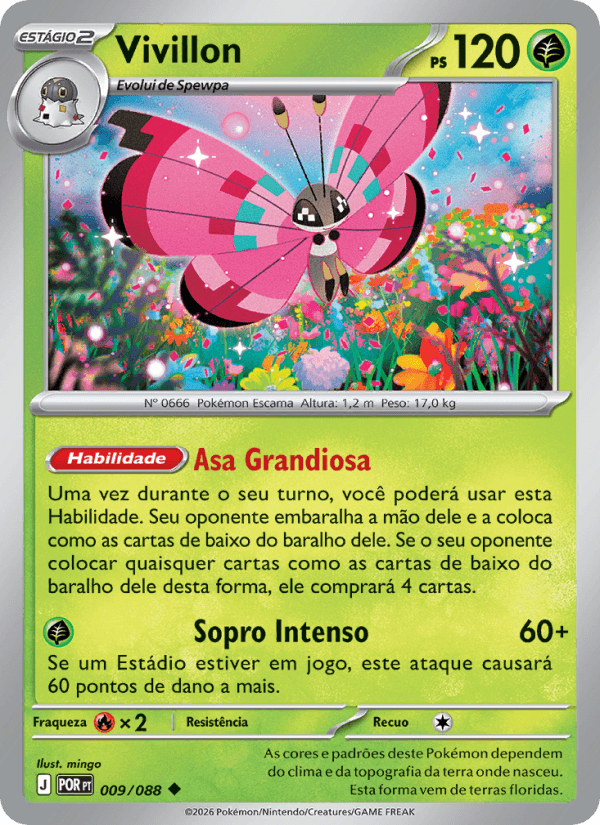 Vivillon, carta 009 da expansão Equilíbrio Perfeito