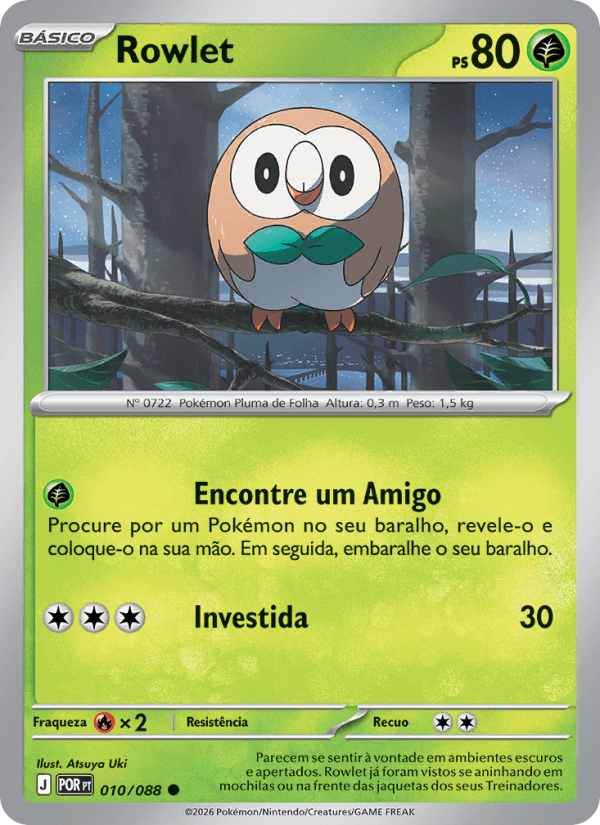 Rowlet, carta 010 da expansão Equilíbrio Perfeito