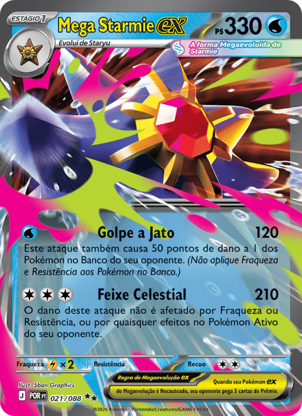 Mega Starmie ex, carta 021 da expansão Equilíbrio Perfeito