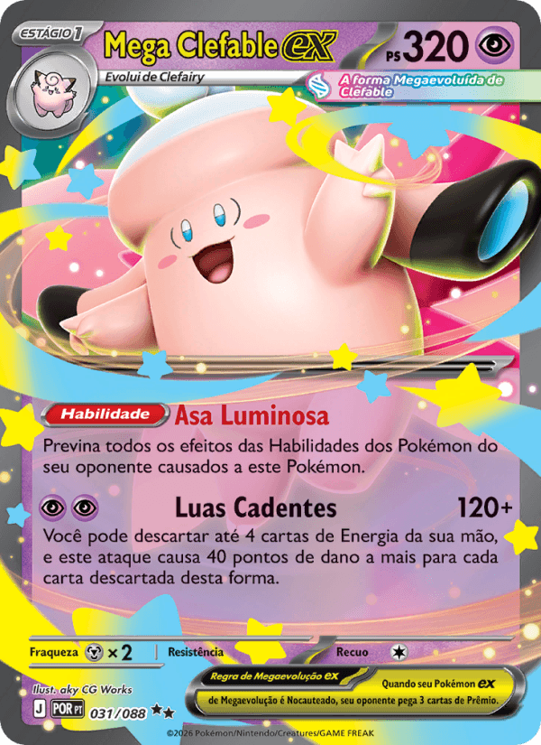 Mega Clefable ex, carta 031 da expansão Equilíbrio Perfeito