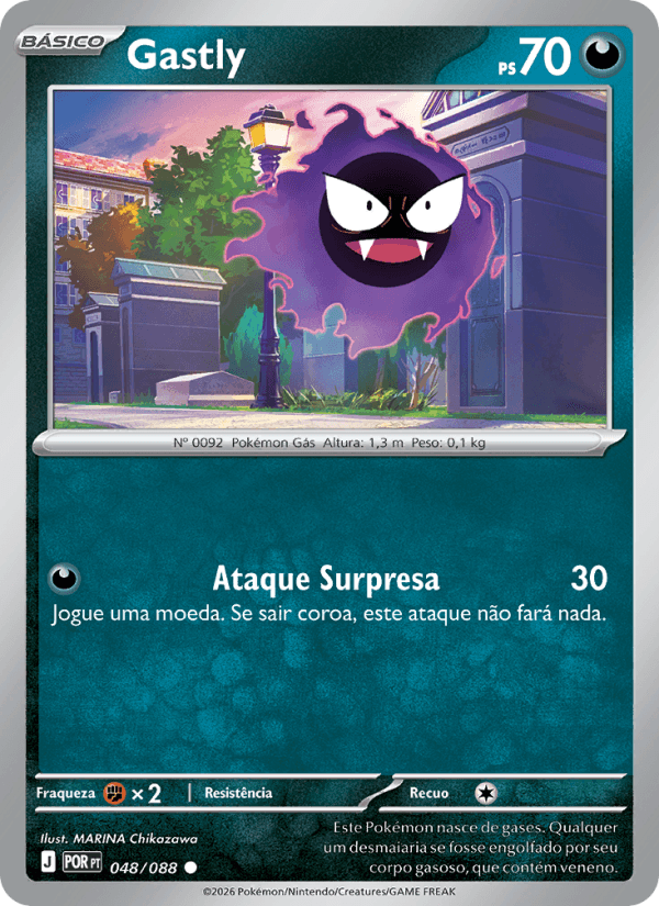 Gastly, carta 048 da expansão Equilíbrio Perfeito