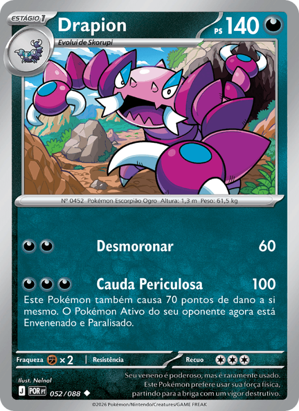 Drapion, carta 052 da expansão Equilíbrio Perfeito