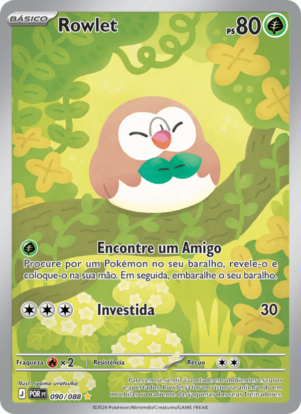Rowlet, carta 090 da expansão Equilíbrio Perfeito