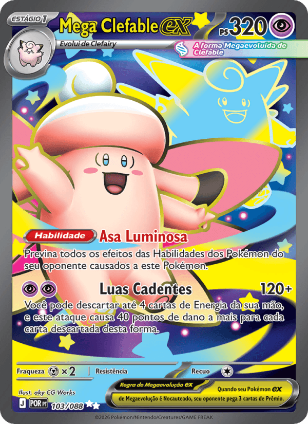 Mega Clefable ex, carta 103 da expansão Equilíbrio Perfeito