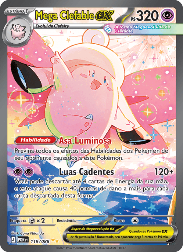 Mega Clefable ex, carta 119 da expansão Equilíbrio Perfeito