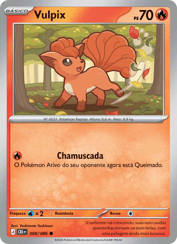 Vulpix, carta 008 da expansão Caos Ascendente