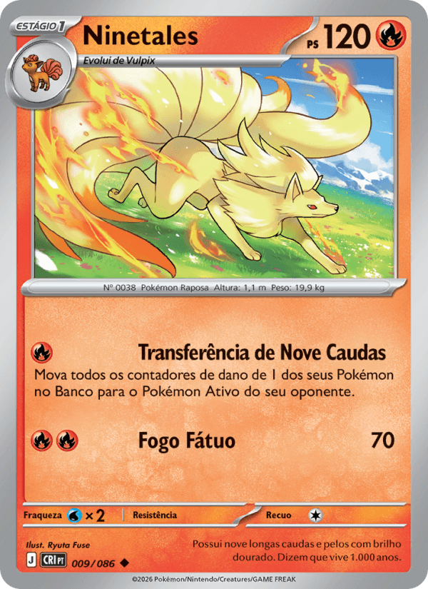 Ninetales, carta 009 da expansão Caos Ascendente