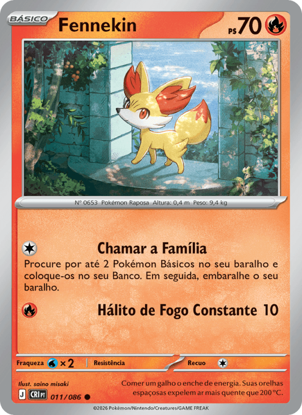 Fennekin, carta 011 da expansão Caos Ascendente