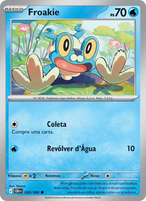 Froakie, carta 020 da expansão Caos Ascendente