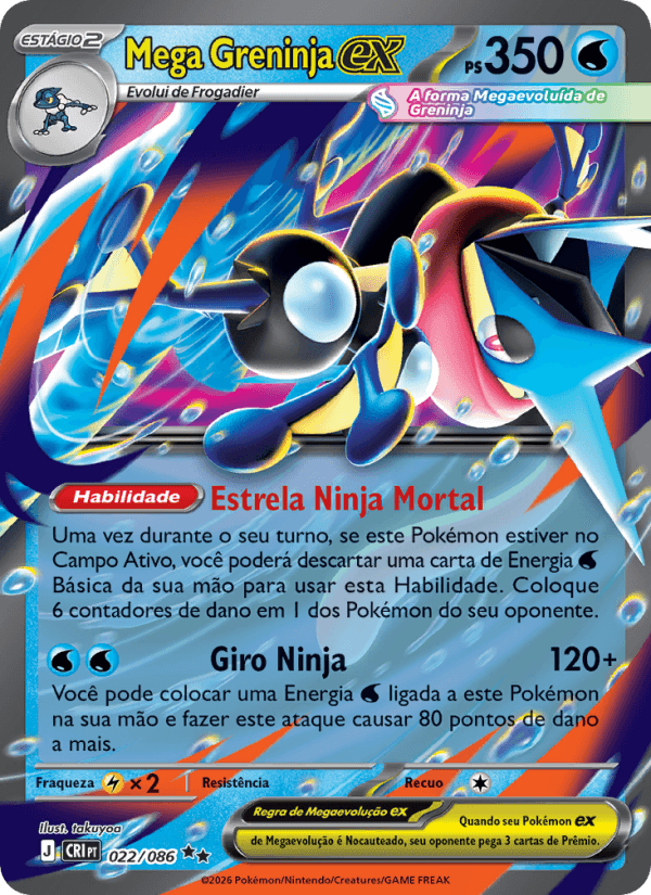 Mega Greninja ex, carta 022 da expansão Caos Ascendente