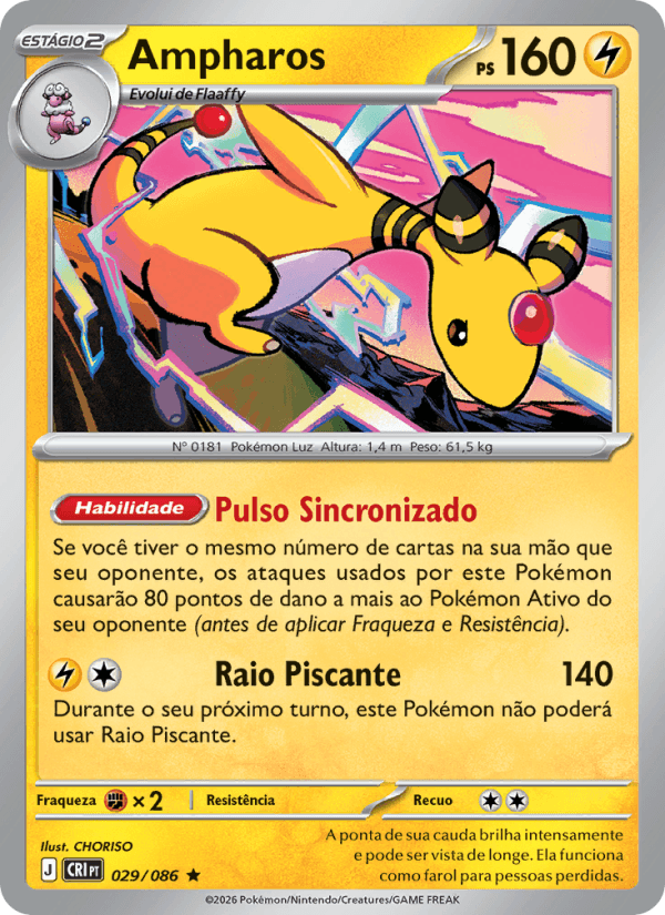 Ampharos, carta 029 da expansão Caos Ascendente