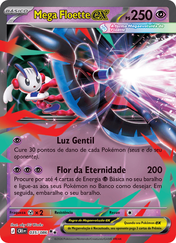 Mega Floette ex, carta 035 da expansão Caos Ascendente