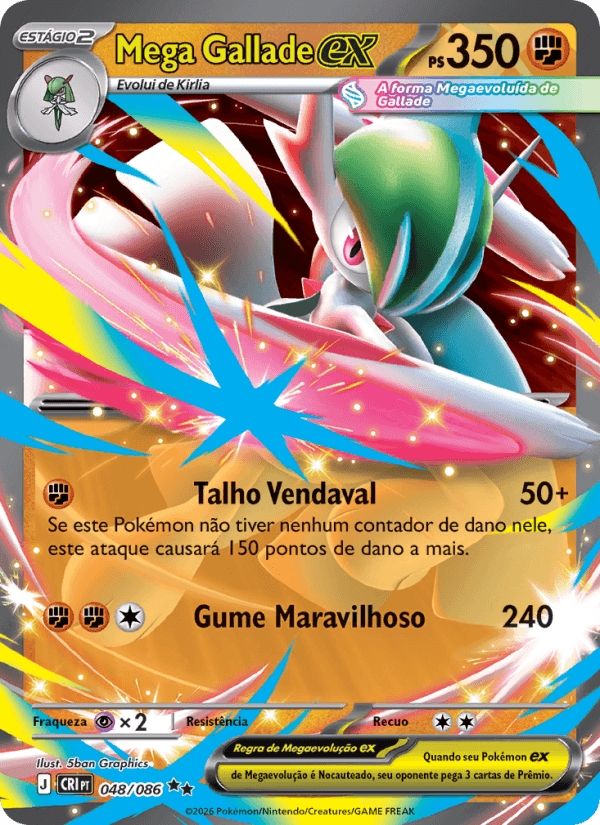 Mega Gallade ex, carta 048 da expansão Caos Ascendente