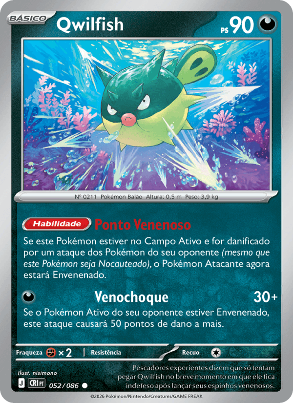 Qwilfish, carta 052 da expansão Caos Ascendente