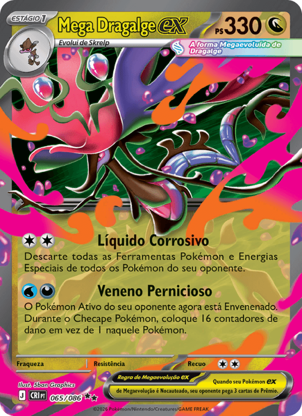 Mega Dragalge ex, carta 065 da expansão Caos Ascendente