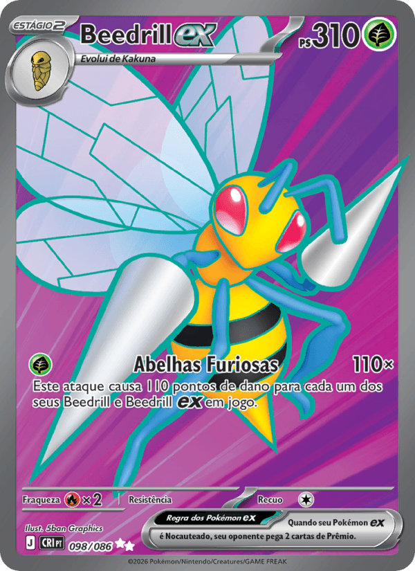 Beedrill ex, carta 098 da expansão Caos Ascendente