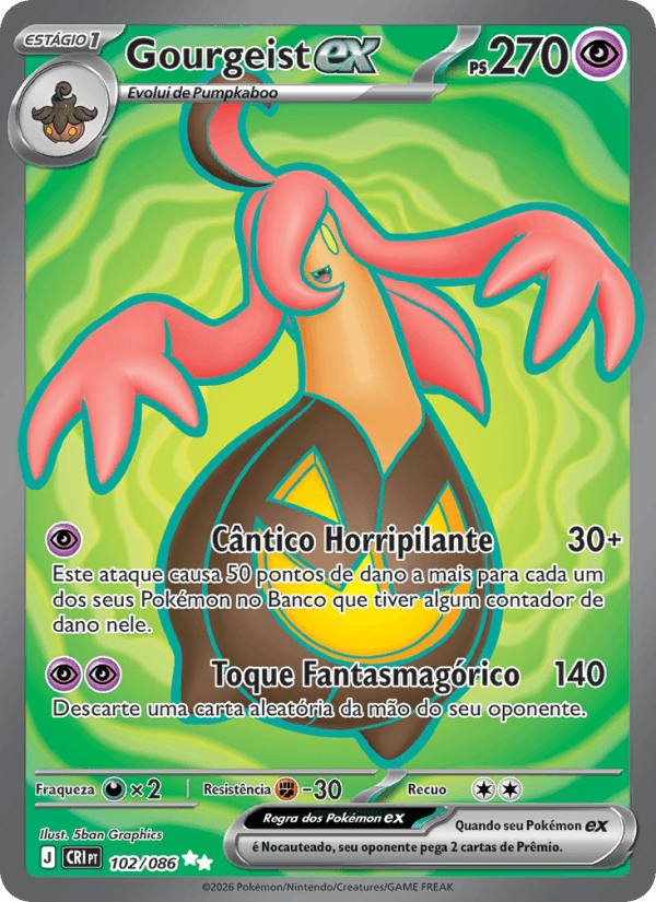 Gourgeist ex, carta 102 da expansão Caos Ascendente
