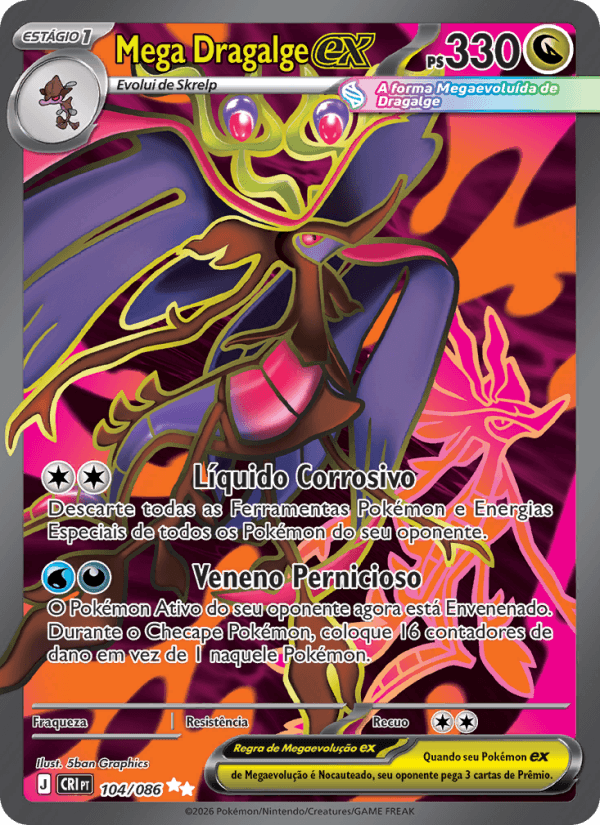 Mega Dragalge ex, carta 104 da expansão Caos Ascendente
