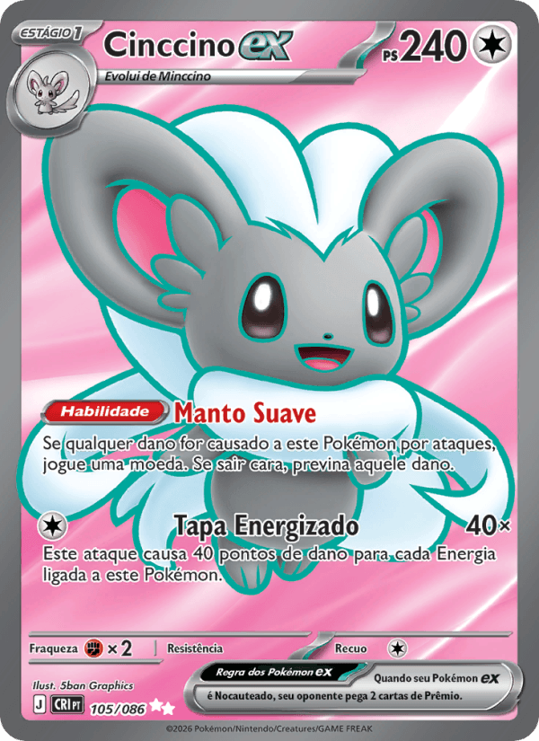 Cinccino ex, carta 105 da expansão Caos Ascendente