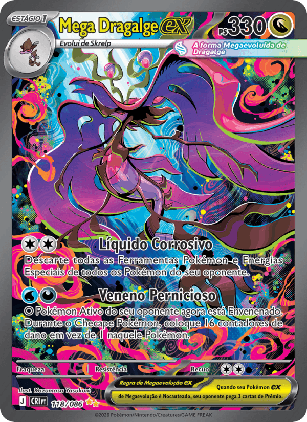 Mega Dragalge ex, carta 118 da expansão Caos Ascendente