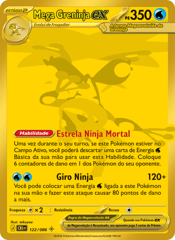 Mega Greninja ex, carta 122 da expansão Caos Ascendente
