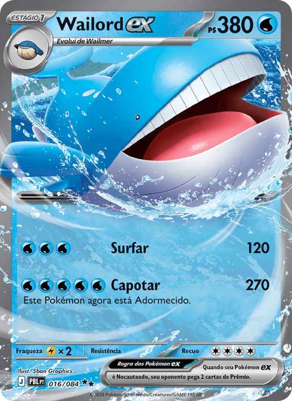 Wailord ex, carta 016 da expansão Escuridão Absoluta