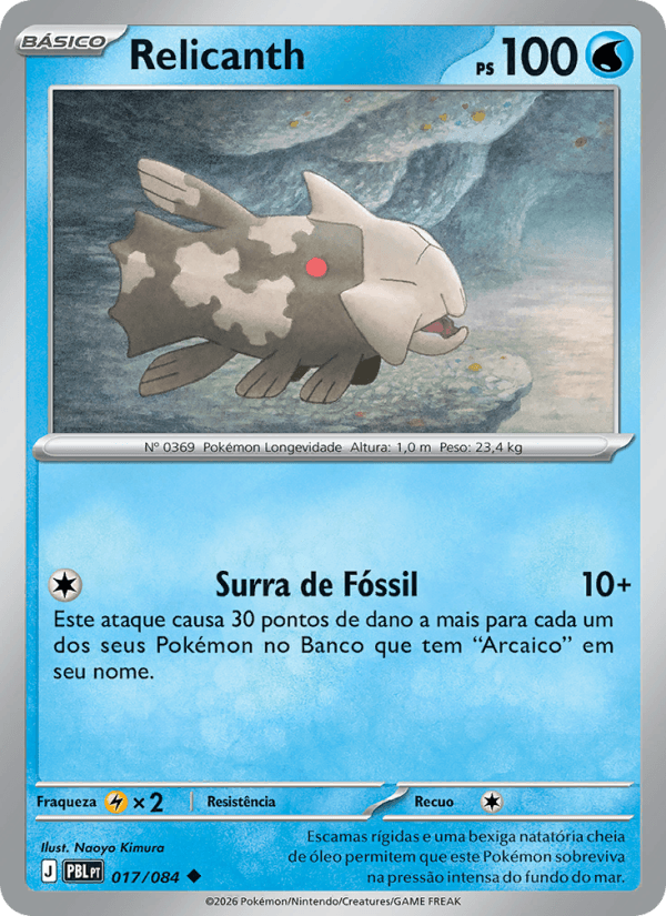 Relicanth, carta 017 da expansão Escuridão Absoluta
