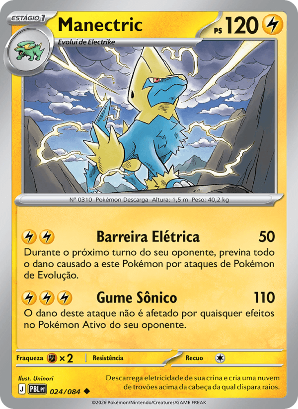 Manectric, carta 024 da expansão Escuridão Absoluta