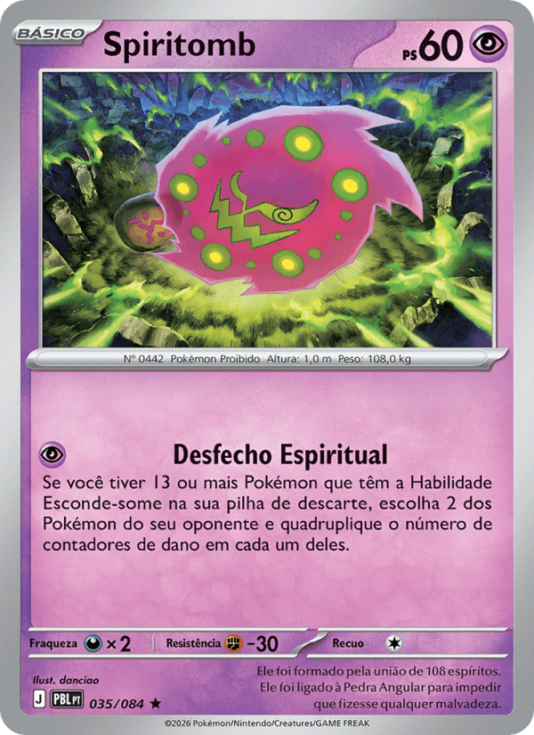 Spiritomb, carta 035 da expansão Escuridão Absoluta