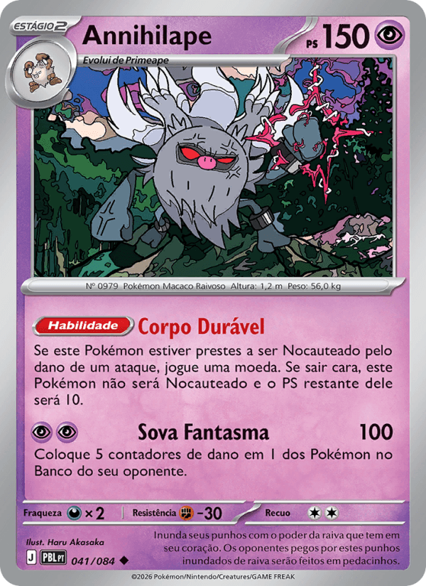 Annihilape, carta 041 da expansão Escuridão Absoluta