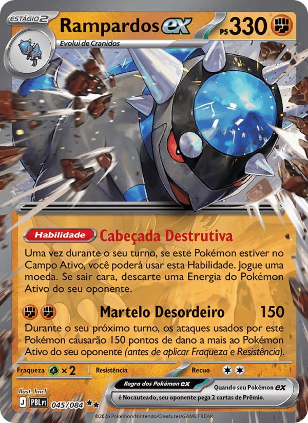 Rampardos ex, carta 045 da expansão Escuridão Absoluta
