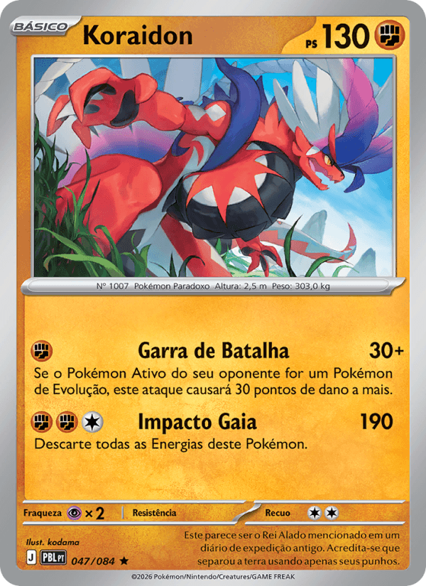 Koraidon, carta 047 da expansão Escuridão Absoluta