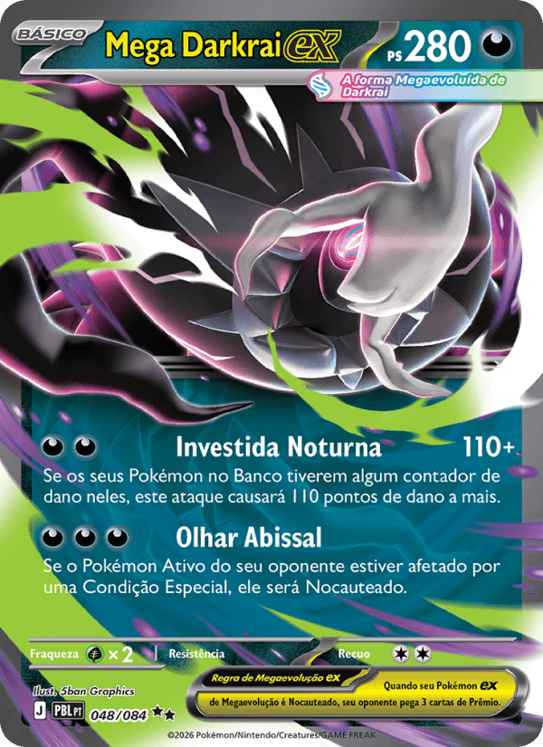 Mega Darkrai ex, carta 048 da expansão Escuridão Absoluta