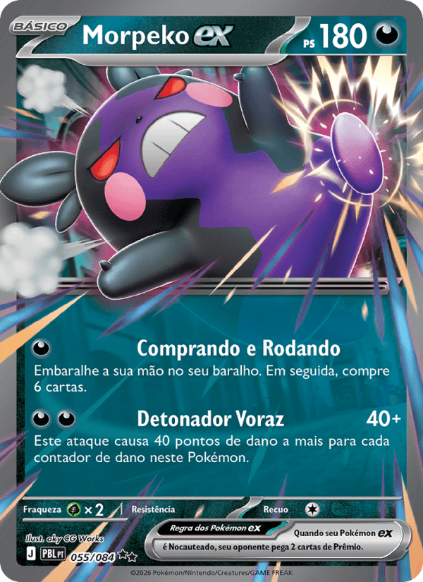 Morpeko ex, carta 055 da expansão Escuridão Absoluta