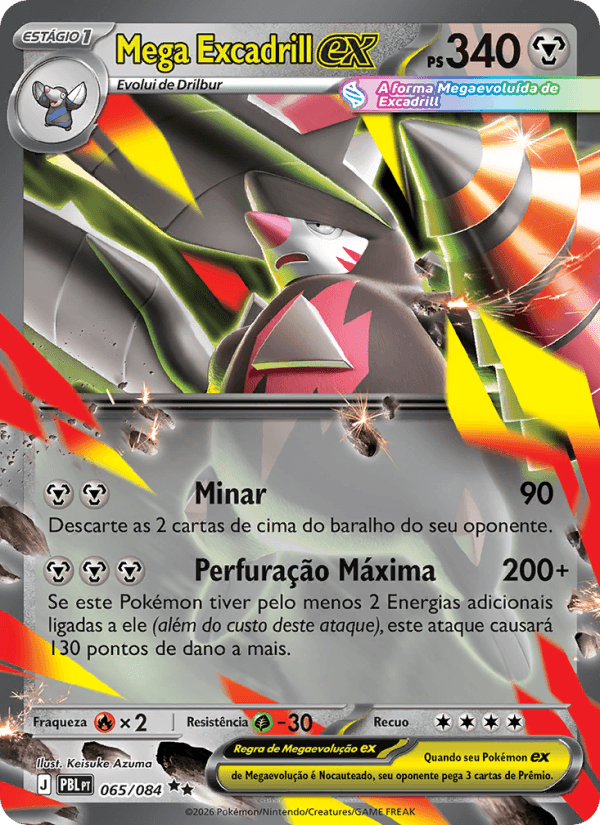 Mega Excadrill ex, carta 065 da expansão Escuridão Absoluta
