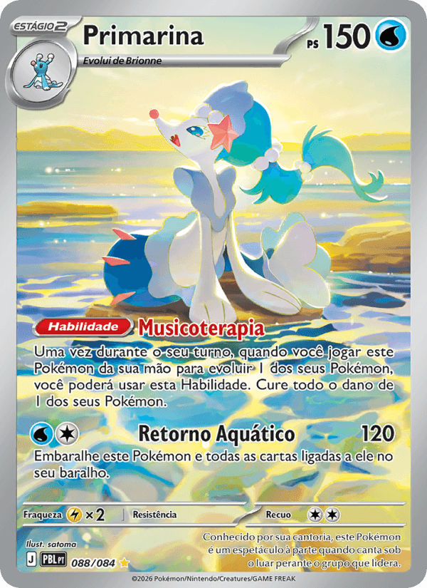 Primarina, carta 088 da expansão Escuridão Absoluta