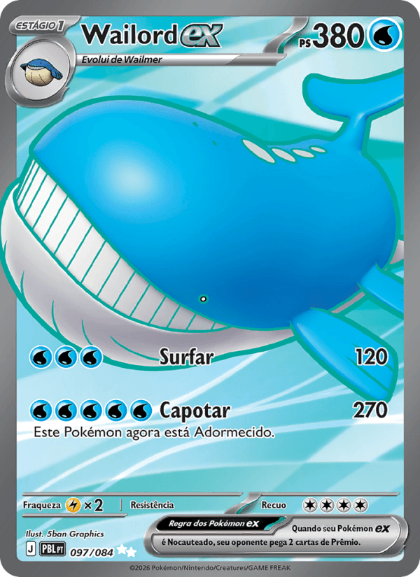Wailord ex, carta 097 da expansão Escuridão Absoluta