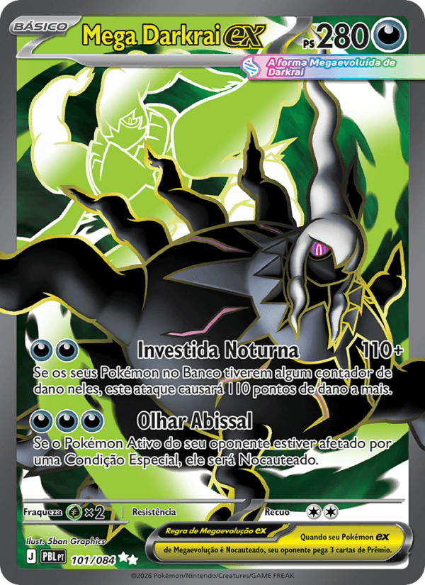 Mega Darkrai ex, carta 101 da expansão Escuridão Absoluta