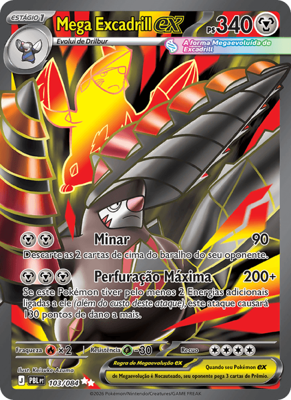 Mega Excadrill ex, carta 103 da expansão Escuridão Absoluta