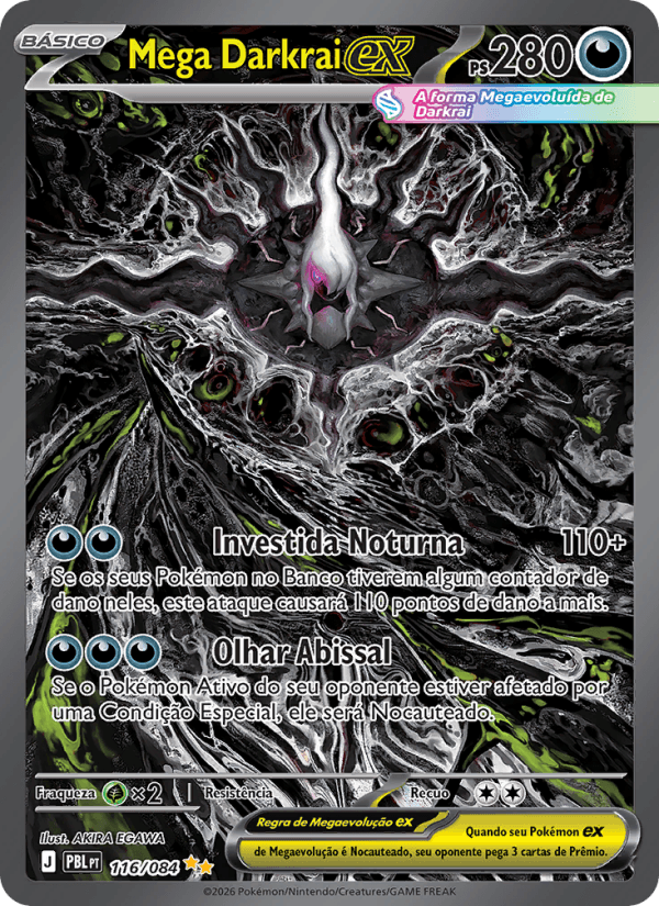 Mega Darkrai ex, carta 116 da expansão Escuridão Absoluta